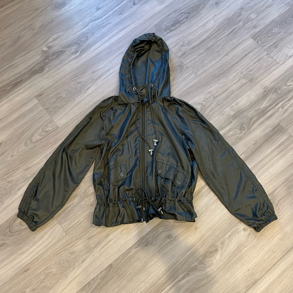 Free People olive green rain jacket